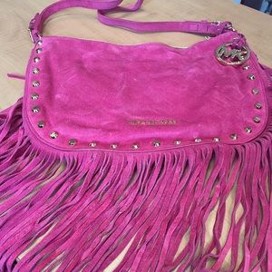 Michael Kors Fringe Hobo Bag with Gold trim